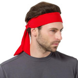 Unisex Sweat Wicking Stretchy Exercise Yoga Gym Bandana Headband Sweatband Head Tie Scarf Wrap, Size: 1.2*0.06m (Red)