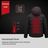 Men and Women Intelligent Constant Temperature USB Heating Hooded Cotton Clothing Warm Jacket (Color:Light Grey Size:L)