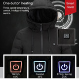 Men and Women Intelligent Constant Temperature USB Heating Hooded Cotton Clothing Warm Jacket (Color:Light Grey Size:L)