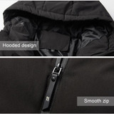 Men and Women Intelligent Constant Temperature USB Heating Hooded Cotton Clothing Warm Jacket (Color:Black Size:5XL)