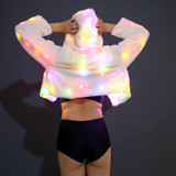 Colorful LED Flashing Casual Coat (Color:White Size:XXXL)