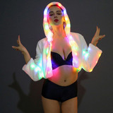 Colorful LED Flashing Casual Coat (Color:White Size:M)