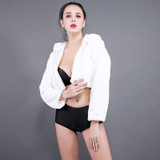 Colorful LED Flashing Casual Coat (Color:White Size:M)