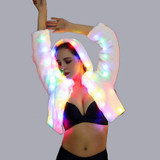 Colorful LED Flashing Casual Coat (Color:White Size:XXXXL)