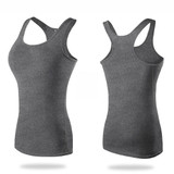 Tight Training Yoga Running Fitness Quick Dry Sports Vest (Color:Gray Size:L)