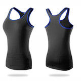 Tight Training Yoga Running Fitness Quick Dry Sports Vest (Color:Black Blue Size:L)