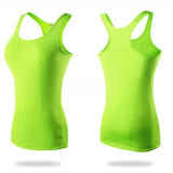 Tight Training Yoga Running Fitness Quick Dry Sports Vest (Color:Fluorescent Green Size:XXL)