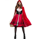 Little Red Riding Hood Costume For Adults Cosplay (Color:Red Size:M)