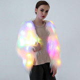 Cosplay Costumes Christmas And Halloween Night Costumes LED Colored Lights Show Clothes (Color:White With Light Size:M)