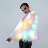 Cosplay Costumes Christmas And Halloween Night Costumes LED Colored Lights Show Clothes (Color:White With Light Size:L)