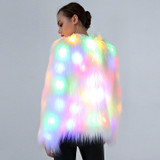 Cosplay Costumes Christmas And Halloween Night Costumes LED Colored Lights Show Clothes (Color:White With Light Size:L)