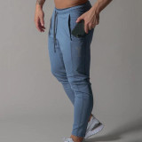 LYFT Stretch Slim Sports Trousers Sweatpants For Men (Color:Blue Size:XXXL)