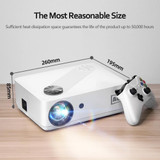 AUN AKEY8 1920x1080 6000 Lumens Portable Home Theater LED HD Digital Projector, Basic Version, US Plug