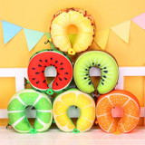 Fruit U Shaped Travel Pillow Nanoparticles Neck Pillow Car Pillows Soft Cushion Home Textile(Kiwi)