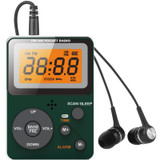 QL-06 Portable FM/AM Digital Display Two-Band Listening Test Radio, Style: JPN Version(Dark Green)