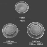 450ml Disposable PP Plastic Round Bowl Lid Packing Fast Food Box Cover(PP Plastic Cover)