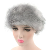 Unisex Winter Imitation Fox Fur Headband Bomber Hat, Size:L58-60cm(Gray)