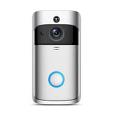 M4 720P Smart WIFI Ultra Low Power Video PIR Visual Doorbell with 3 Battery Slots,Support Mobile Phone Remote Monitoring & Night Vision & 166 Degree Wide-angle Camera Lens (Silver)