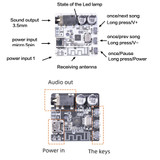6966 DIY Bluetooth 5.0 Audio Receiver Board Module MP3 Lossless Player Wireless Stereo Music Amplifier Module (White)