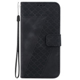 For OPPO Reno9 Pro+ 7-shaped Embossed Leather Phone Case(Black)