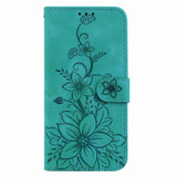 For OPPO Reno9 Pro Lily Embossed Leather Phone Case(Green)