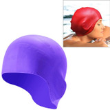 Silicone Ear Protection Waterproof Swimming Cap for Adults with Long Hair(Purple)