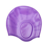 Silicone Ear Protection Waterproof Swimming Cap for Adults with Long Hair(Purple)