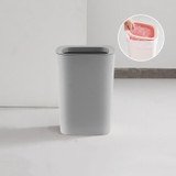Living Room Household Large Kitchen Bathroom Trash Can with Press-ring(Grey)