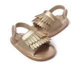 Casual Fashion PU Fringed Baby Sandals, Size:13cm/93g(Gold)