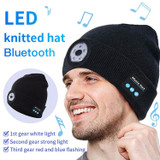 Outdoor Night Running Night Fishing LED Light Illumination Bluetooth 5.0 Knitted Hat (Grey)