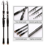 Carbon Telescopic Luya Rod Short Section Fishing Throwing Rod, Length: 3.6m(Straight Handle)