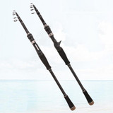 Carbon Telescopic Luya Rod Short Section Fishing Throwing Rod, Length: 2.7m(Curved Handle)