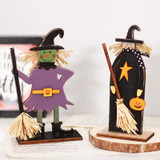 Halloween Decorations Witch Ghost Painted Wooden Ornament Party Decorative Props, Style: Ghost