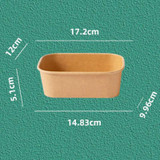 650ml Disposable Kraft Paper Lunch Box Rectangular Round Corner Takeaway Packaging Boxes(K28 Vellum Bowl)