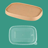 Disposable Rectangle Paper Bowl Lid Fast Food Packaging Box Cover, Style: Vellum Cover