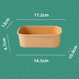 500ml Disposable Kraft Paper Lunch Box Rectangular Round Corner Takeaway Packaging Boxes(K28 Vellum Bowl)