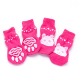 2 Pairs Cute Puppy Dogs Pet Knitted Anti-slip Socks, Size:M (Pink Rabbit)