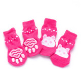 2 Pairs Cute Puppy Dogs Pet Knitted Anti-slip Socks, Size:L (Pink Rabbit)