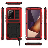 For Samsung Galaxy Note 20 Ultra R-JUST Shockproof Waterproof Dust-proof Metal + Silicone Protective Case with Holder(Red)
