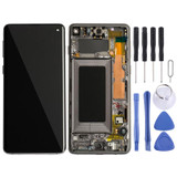 Original Super AMOLED LCD Screen with Frame for Galaxy S10 4G Digitizer Full Assembly (Black)