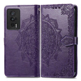 For Xiaomi Redmi K60 Pro Mandala Flower Embossed Leather Phone Case(Purple)