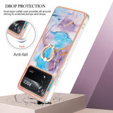 For Xiaomi Poco X4 Pro 5G Electroplating IMD TPU Phone Case with Ring(Blue Marble)