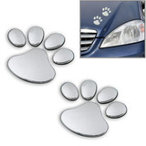 3D Footprint Pattern Car Sticker, Size: 7cm x 6cm (approx.)(Silver)