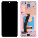 Original Dynamic AMOLED Material LCD Screen and Digitizer Full Assembly with Frame for Samsung Galaxy S20 4G SM-G980(Pink)