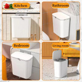 7L Kitchen Hanging Waste Bin With Lid Sliding Cover Under Sink Trash Can(White)