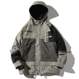 Hooded Casual Loose Coat Jacket for Men (Color:Grey Size:L)