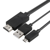 1.8m Multi Use Micro USB MHL to HDMI HDTV Adapter Cable, Support 1080P Full HD Output(Black)