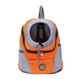 Outdoor Pet Dog Carrier Bag Front Bag Double Shoulder Portable Travel Backpack Mesh Backpack Head, Size:L(Orange)