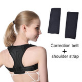 Anti-kyphosis Correction Belt Invisible Artifact For Sitting Posture, Style: Correction Belt + Shoulder Strap, Size:M