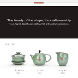 Ge Kiln Ceramic Kungfu Teaware Teacup Teapot Set, Color:Blue